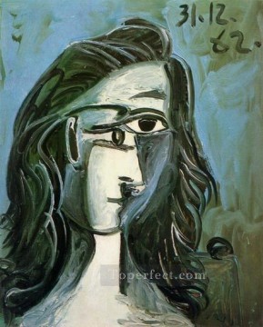 パブロ・ピカソ Painting - 女性の頭 1 1962 パブロ・ピカソ
